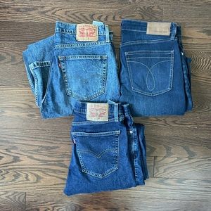 Blue Jeans Bundle 3x Levi 505, Levi 514 & Calvin Klein Slim Jeans (30/32x32)